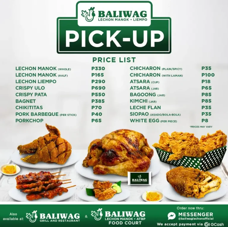 Baliwag Menu