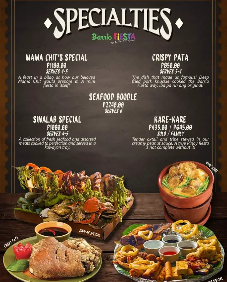 Barrio Fiesta Menu