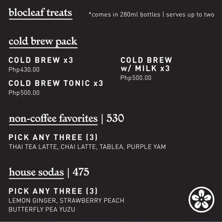 Blocleaf Cafe Philippines Menu