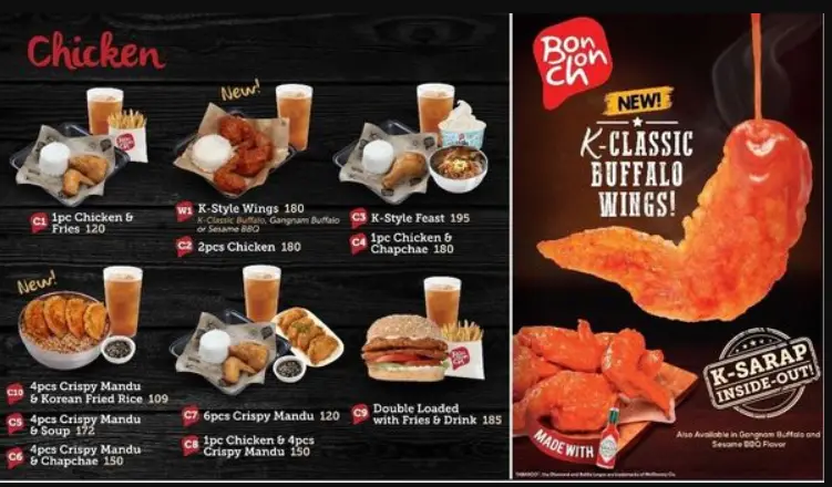 Bonchon Philippines Menu