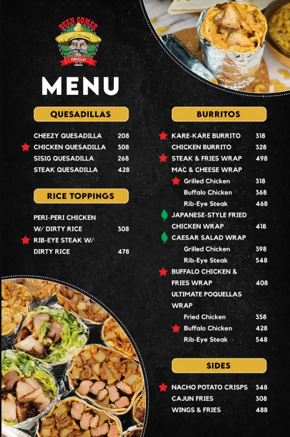 Buen Comer Philippines Menu