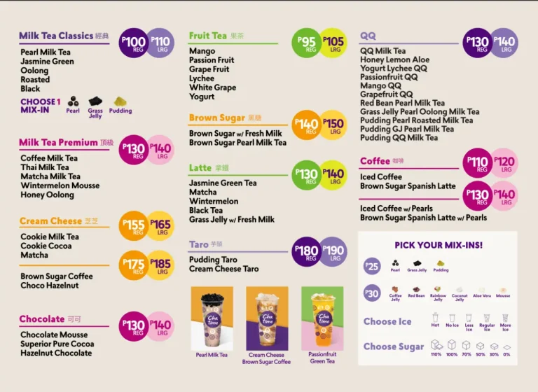 Chatime Menu