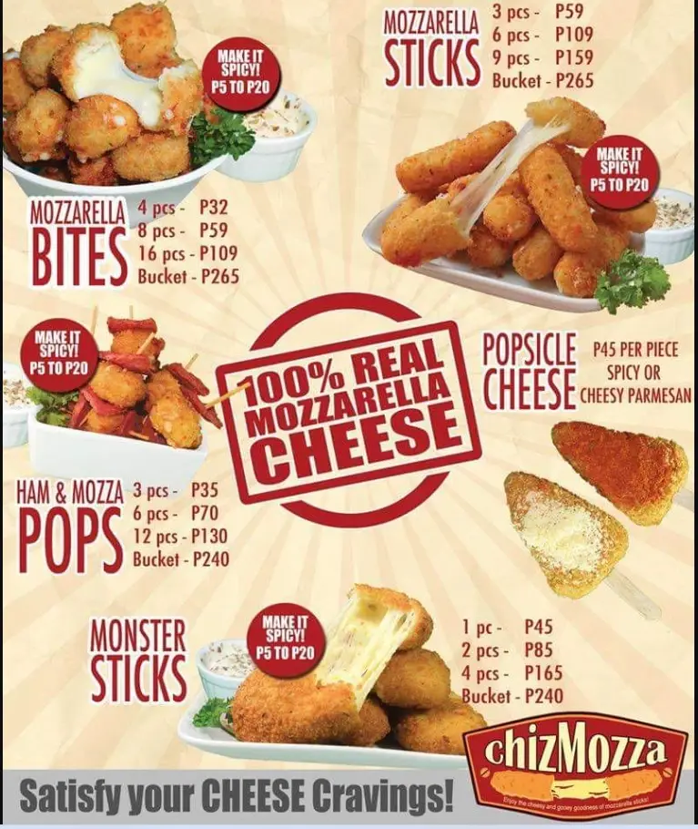 Chizmozza Menu