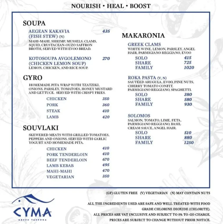 Cyma Menu