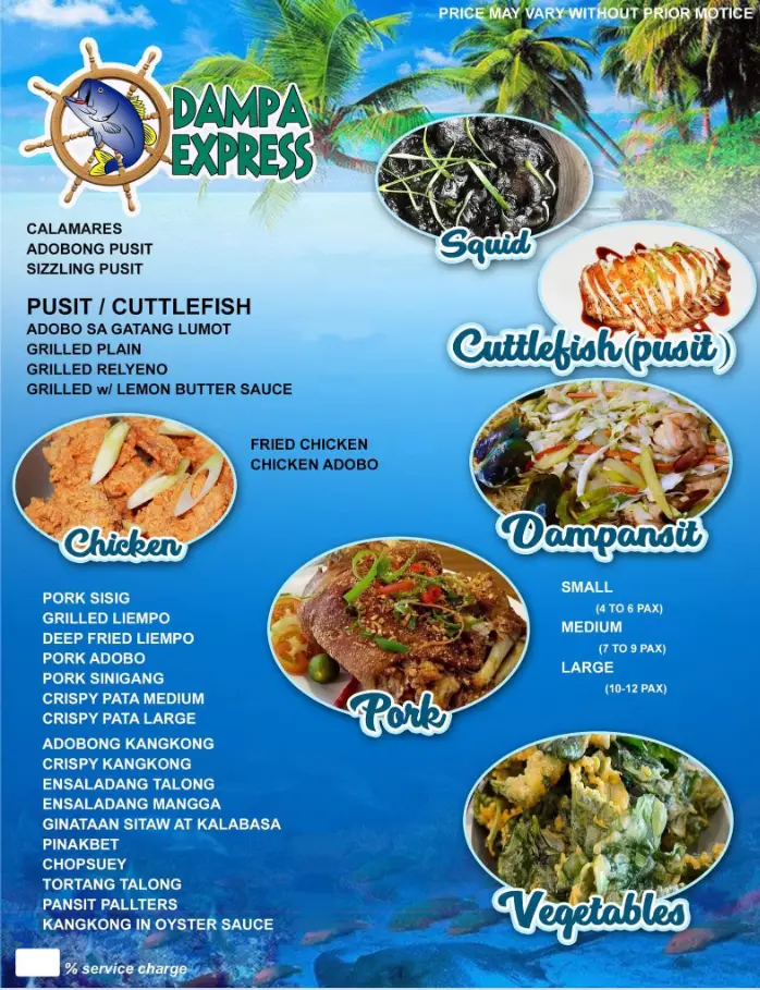 Dampa Express Philippines Menu