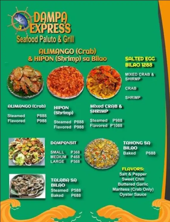 Dampa Express Menu