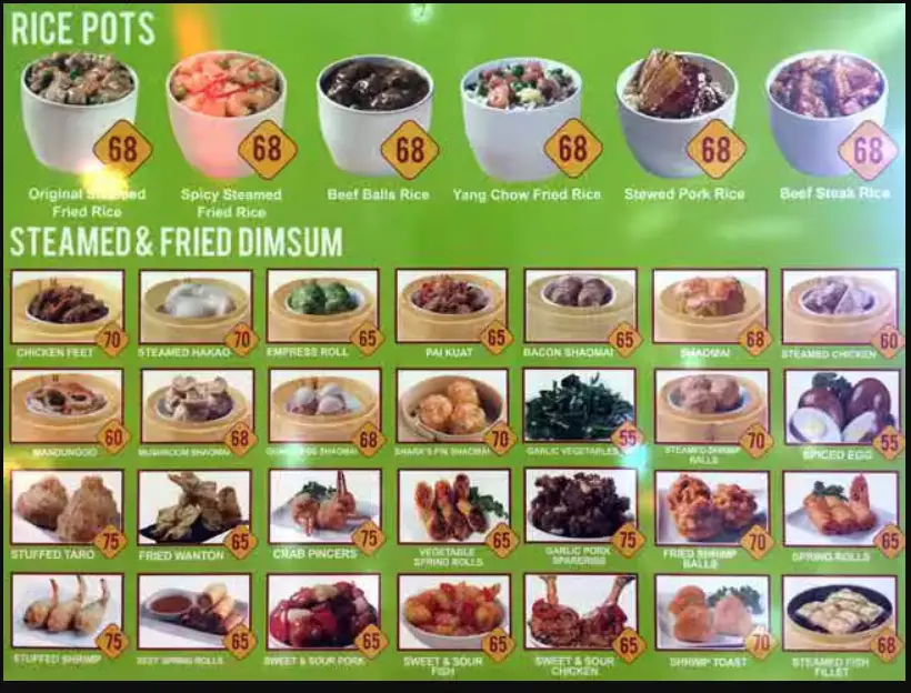 Dimsum Break Philippines Menu