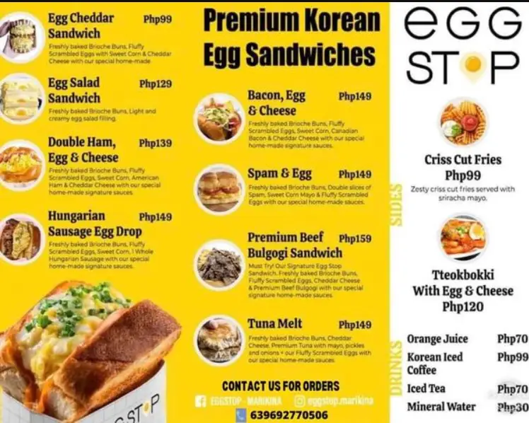 Eggstop Philippines Menu