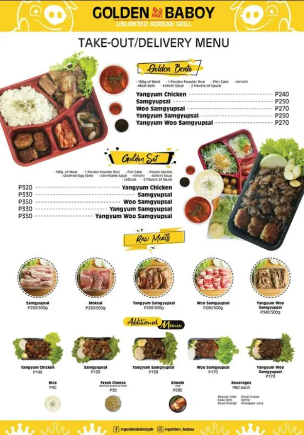 Golden Baboy Philippines Menu