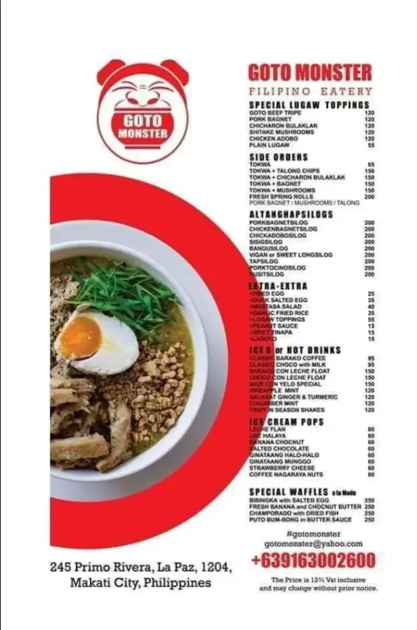 Goto Monster Philippines Menu