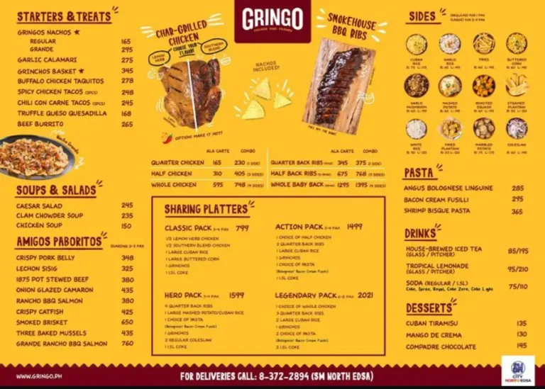 Gringo Menu