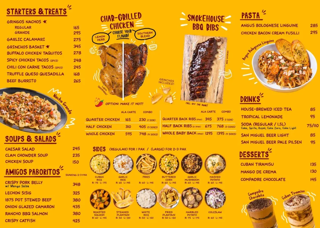 Gringo Philippines Menu