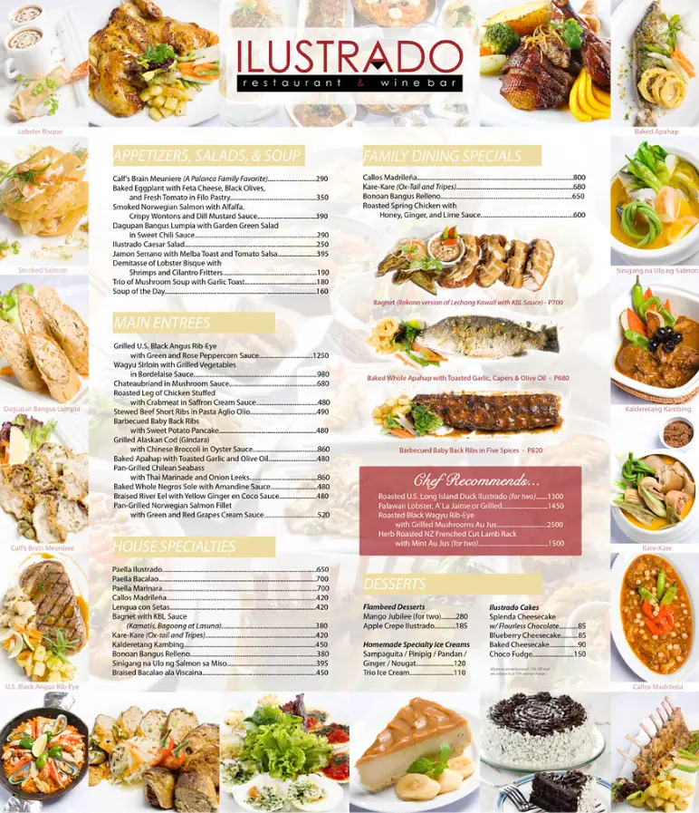 Ilustrado Philippines Menu