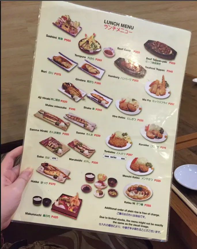 Izakaya Kikufuji Philippines Menu