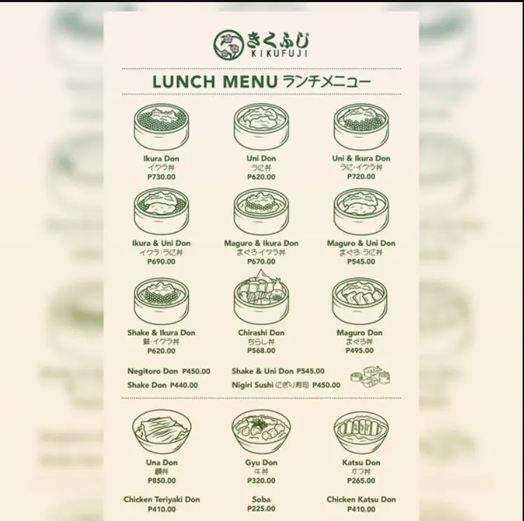 Izakaya Kikufuji Menu