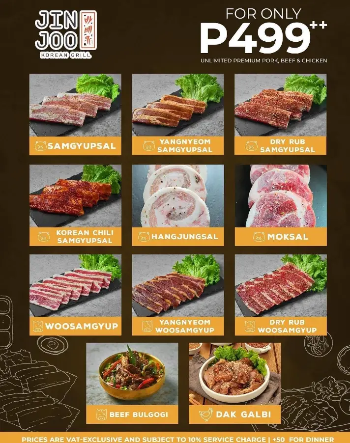 Jin Joo Philippines Menu