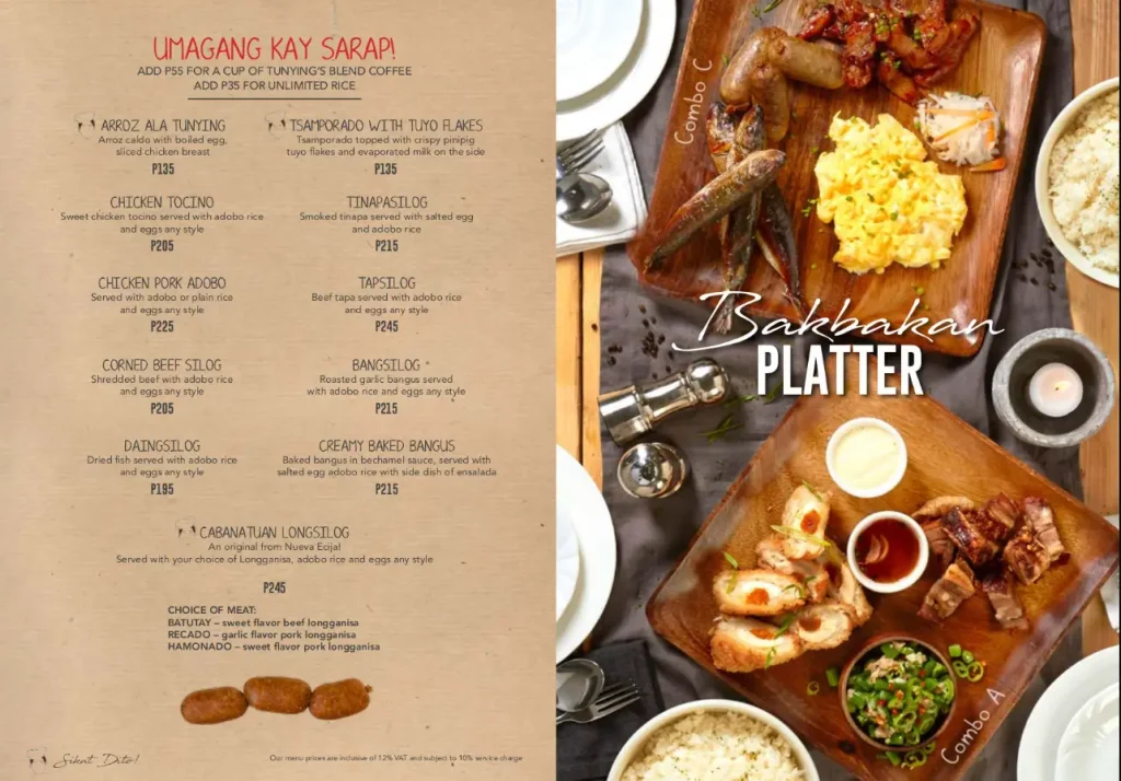 Ka Tunying Philippines Menu