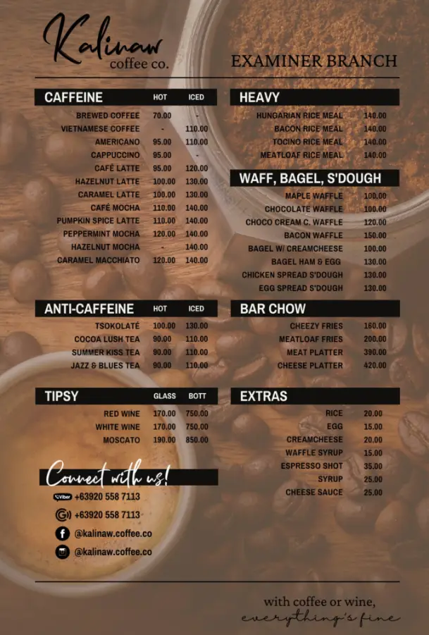 Kalinaw Philippines Menu