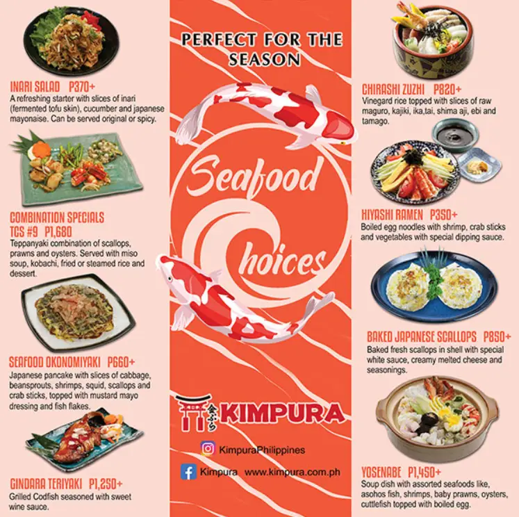 Kimpura Philippines Menu