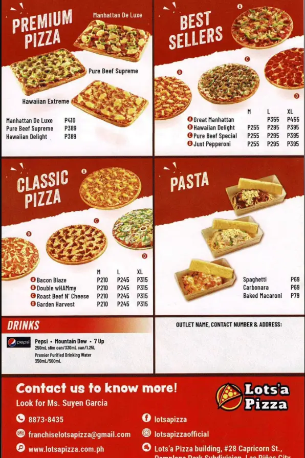 Lots’a Pizza Philippines Menu