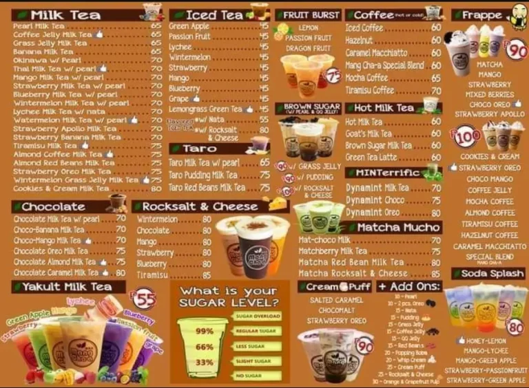 Mang Chaa Menu