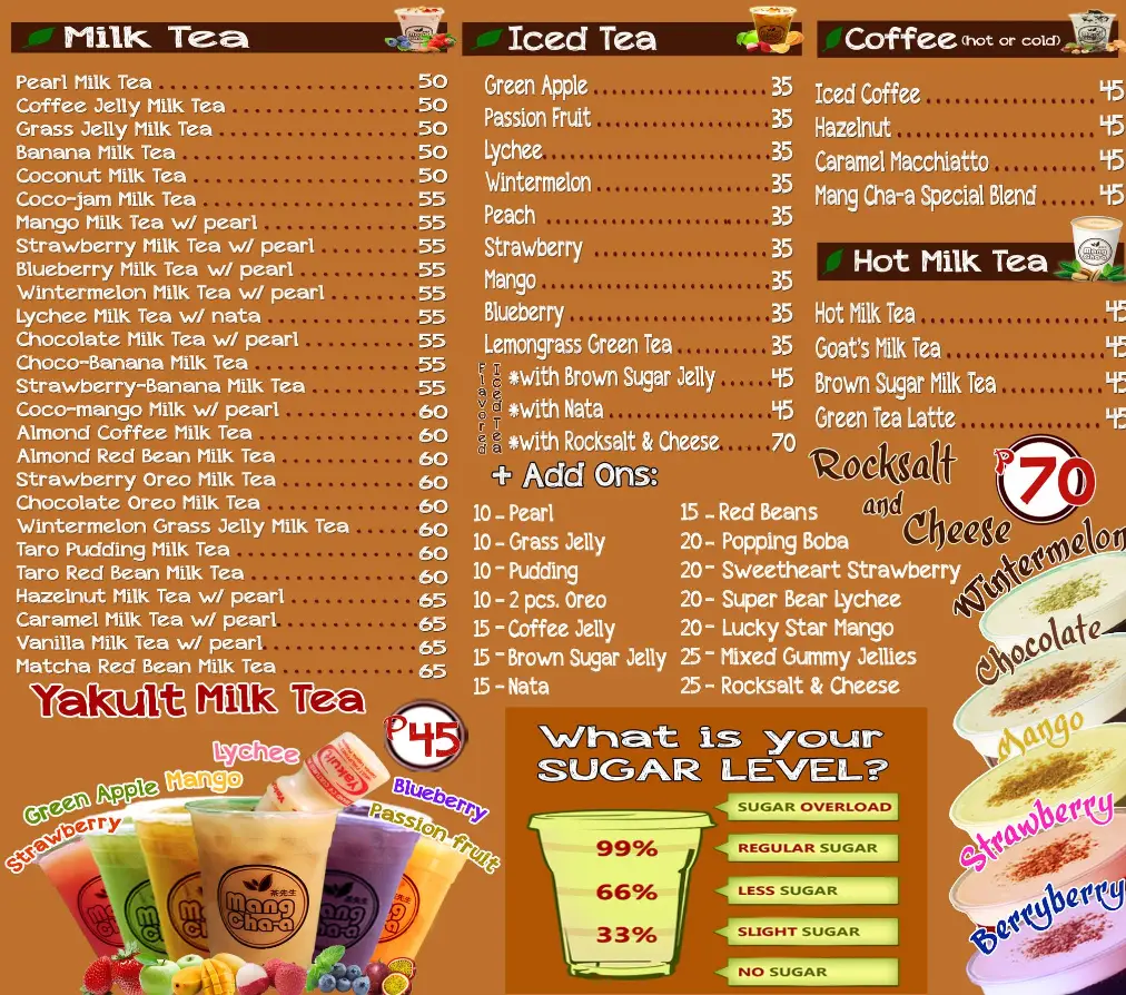 Mang Chaa Philippines Menu