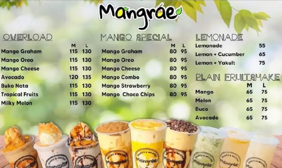 Mangrae Philippines Menu