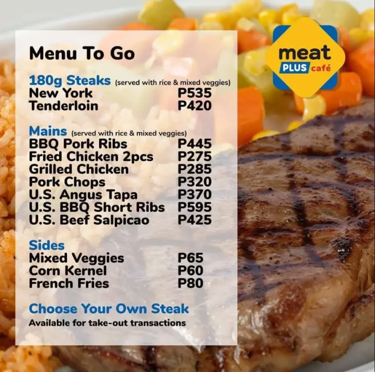 Meat Plus Cafe Menu