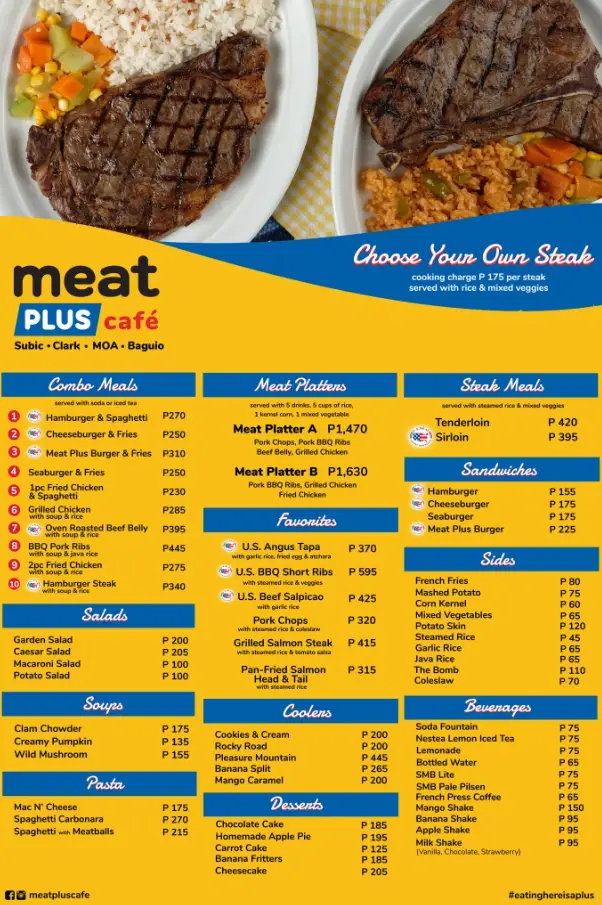 Meat Plus Cafe Philippines Menu