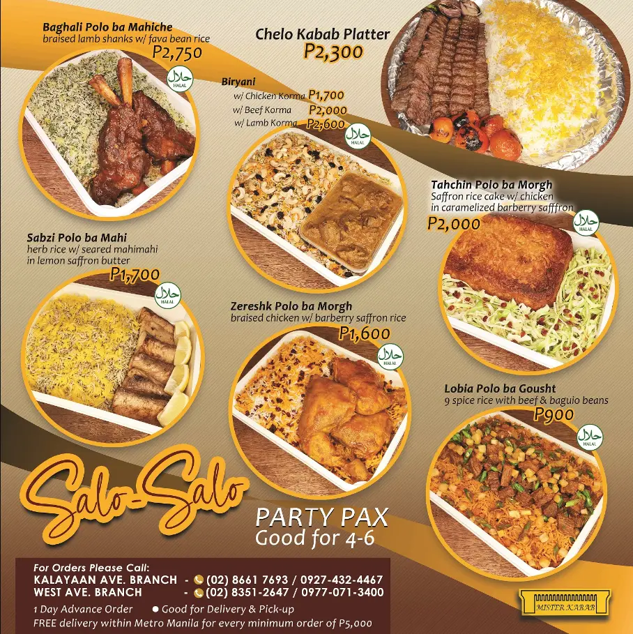 Mister Kabab Philippines Menu