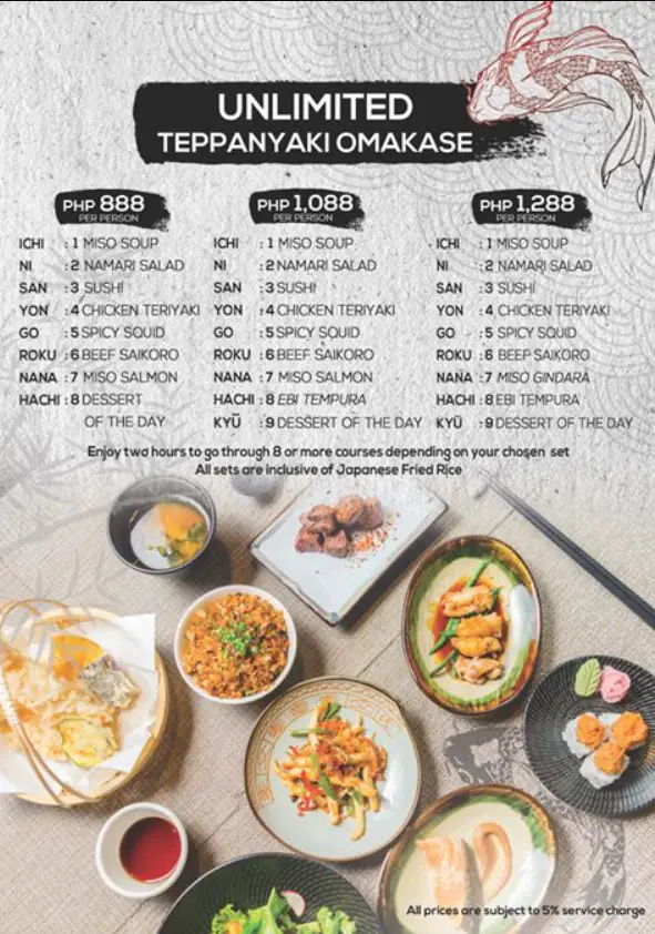 Omakase Philippines Menu