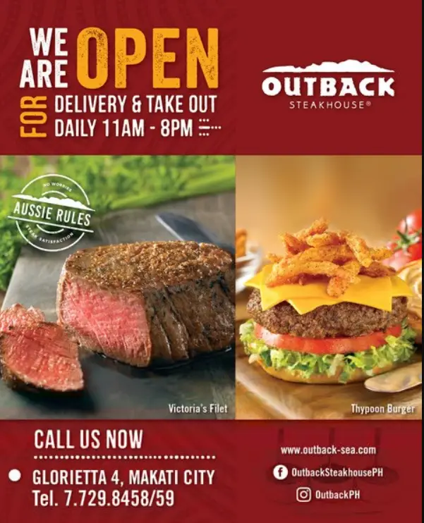 Outback Steakhouse Menu