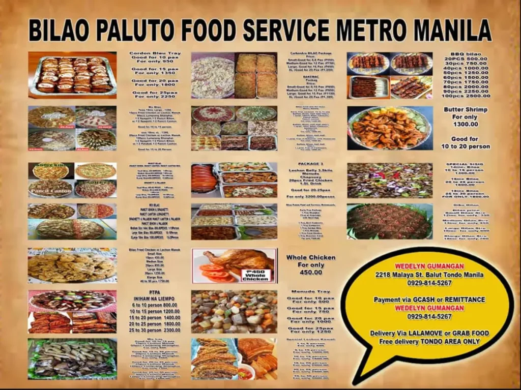 Paluto Philippines Menu