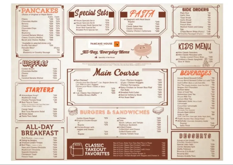 Pancake House Menu