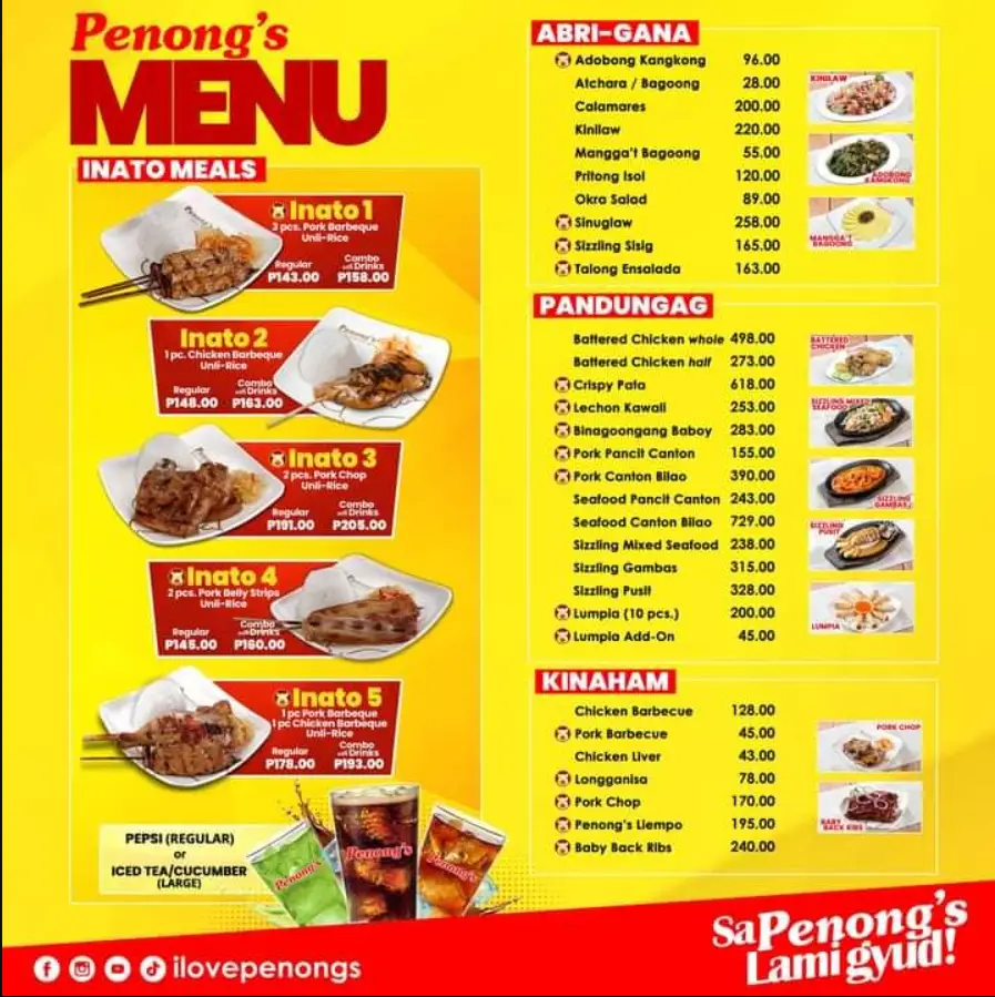 Penong’s Philippines Menu