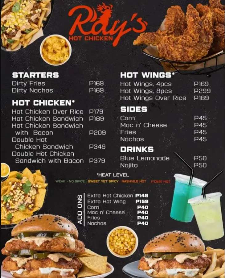 Ray’s Hot Chicken Philippines Menu