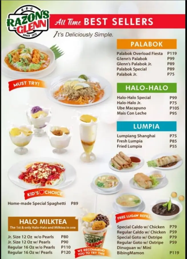 Razon’s Philippines Menu