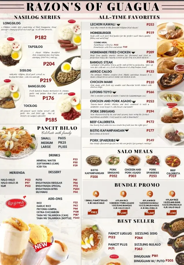 Razon’s Menu