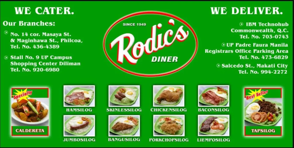 Rodic’s Philippines Menu