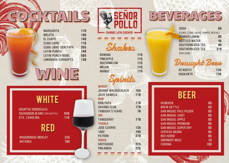 Senor Pollo Menu