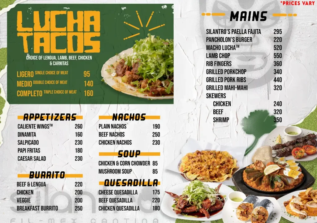 Silantro Philippines Menu