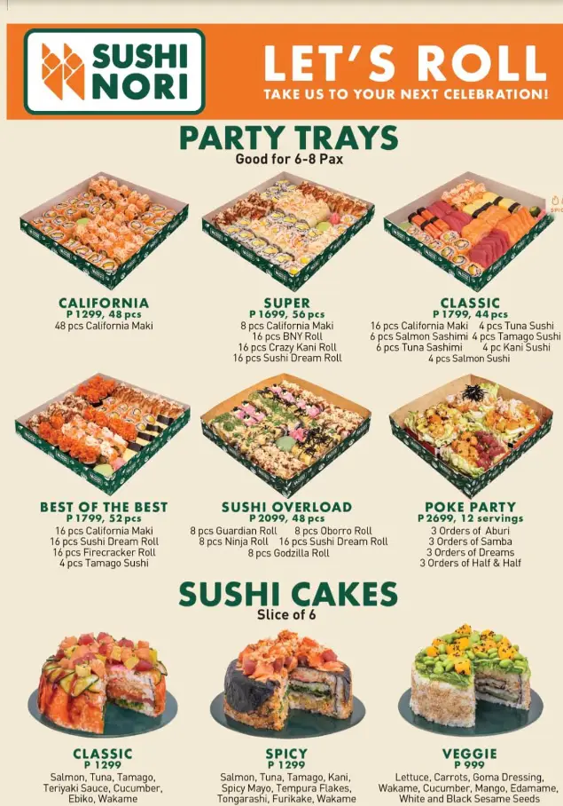 Sushi Nori Philippines Menu