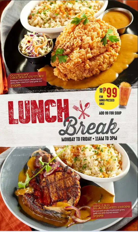 TGI Fridays Philippines Menu