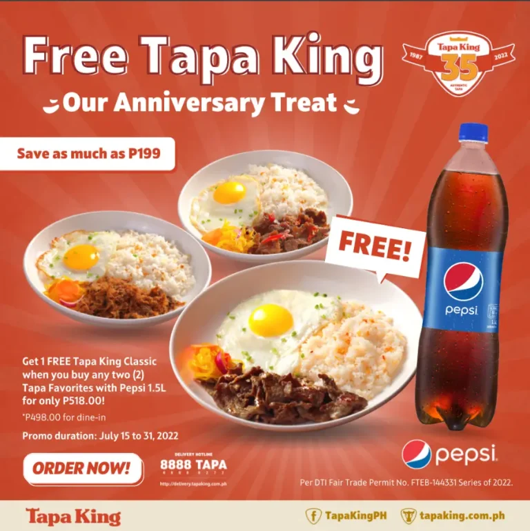 Tapa King Menu