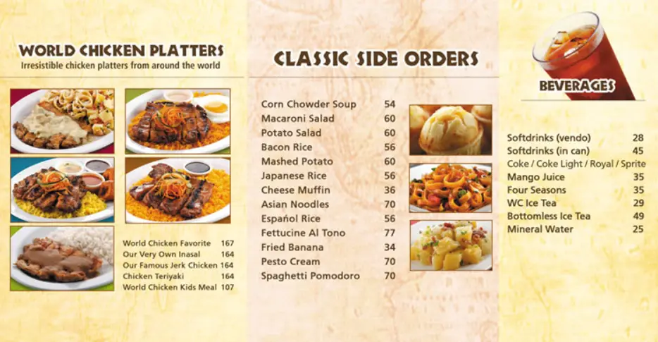 World Chicken Philippines Menu