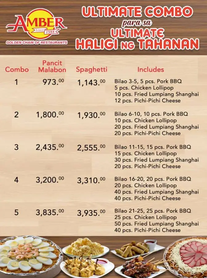 Amber Philippines Menu