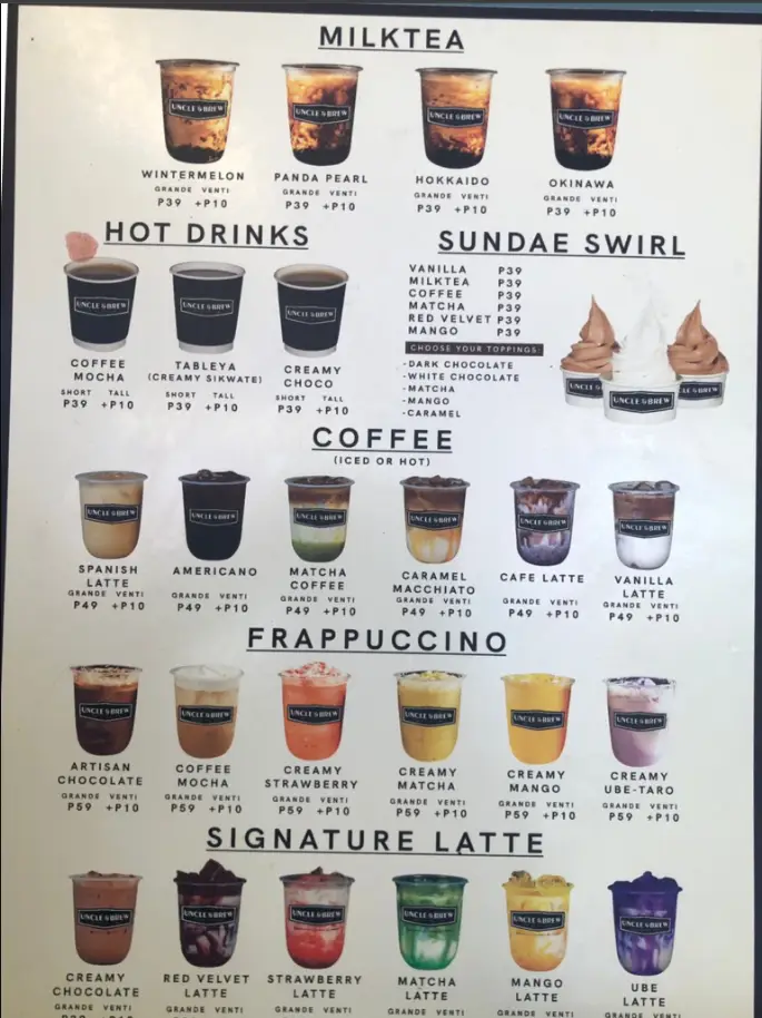 Brewed Philippines Menu