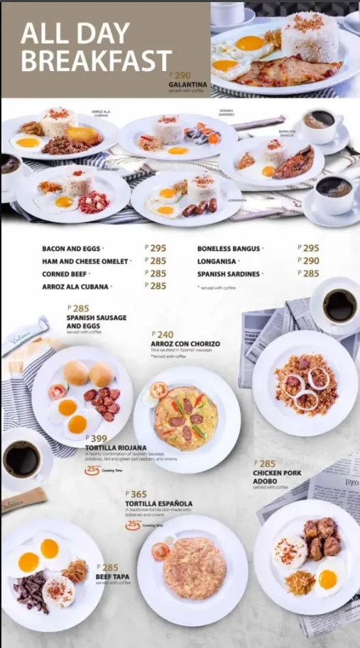 Dulcinea Menu