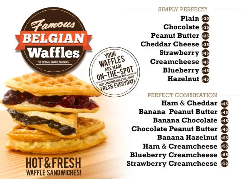 Famous Belgian Waffles Philippines Menu