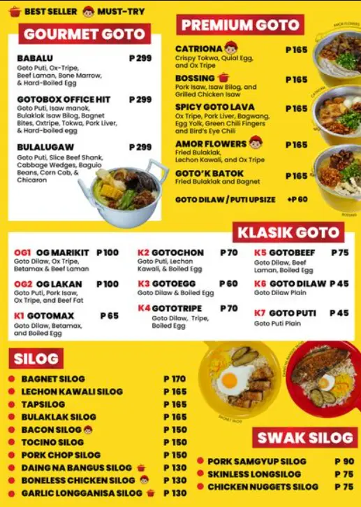 Gotobox Philippines Menu